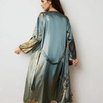 Four Seasons Belted Satin Kimono Robe Set - Guan